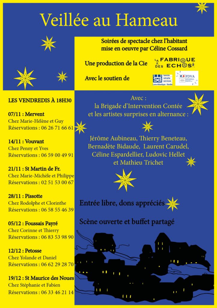 Affiche du festival veillée contée au hameau